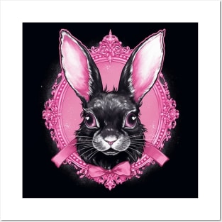 Black Little  Rabbit Posters and Art